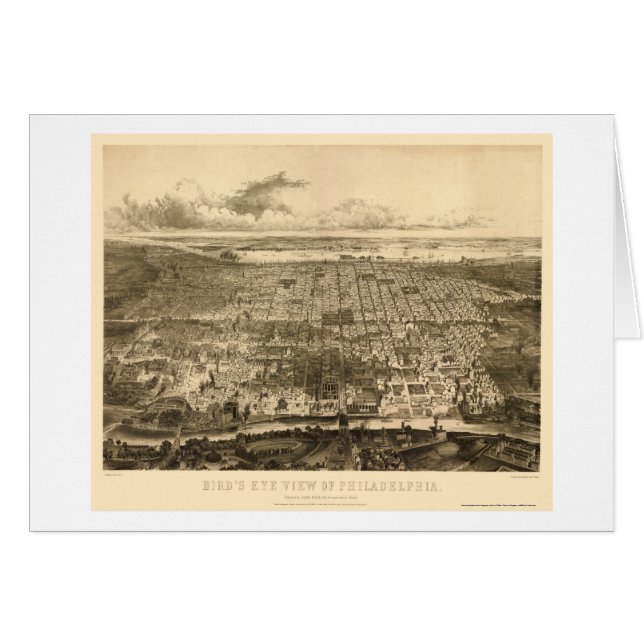 Philadelphia, panoramische Karte PAs - 1857 (Vorderseite (Horizontal))