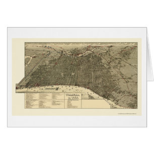 Philadelphia, panoramische Karte PAs - 1888