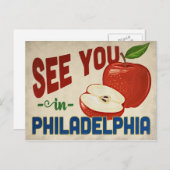 Philadelphia Pennsylvania Apple - Vintage Travel Postkarte (Vorne/Hinten)