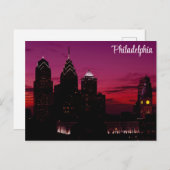 Philadelphia Pennsylvania City Skyline bei Sunset Postkarte (Vorne/Hinten)