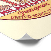 Philadelphia Pennsylvania City Skyline Emblem Poster (Ecke)