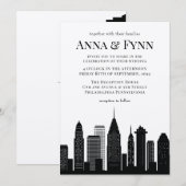 Philadelphia Pennsylvania City Skyline Wedding Inv Einladung (Vorne/Hinten)