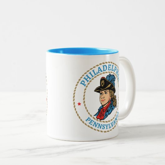 Philadelphia Pennsylvania Colonial Zweifarbige Tasse (VorderseiteRechts)