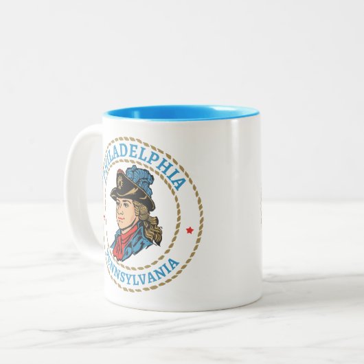 Philadelphia Pennsylvania Colonial Zweifarbige Tasse (Vorderseite Links)
