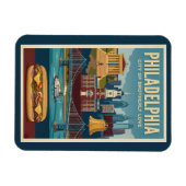 Philadelphia Pennsylvania Culture Illustration Art Magnet (Horizontal)