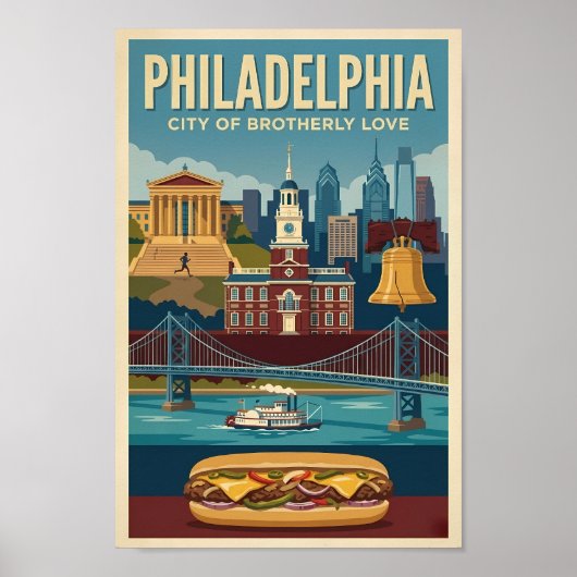 Philadelphia Pennsylvania Culture Illustration Art Poster (Vorne)