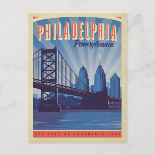 Philadelphia, Pennsylvania   Die Stadt Brüderly Postkarte