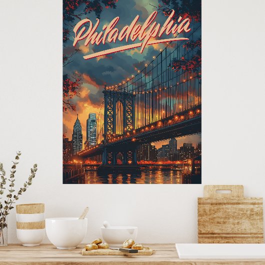 Philadelphia, Pennsylvania: Ein Vintages Poster (Küche)