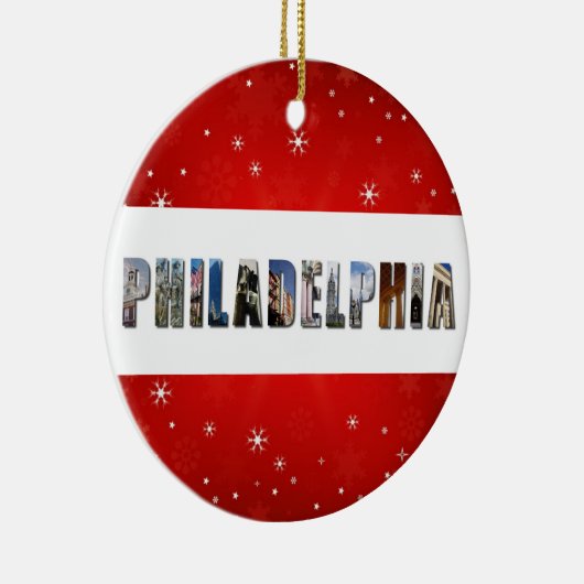 Philadelphia Pennsylvania Foto Weihnachten Keramik Ornament (Rechts)