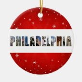 Philadelphia Pennsylvania Foto Weihnachten Keramik Ornament (Vorne)