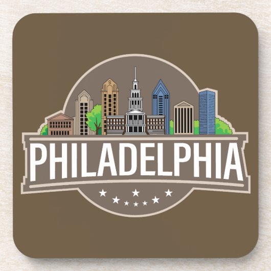 Philadelphia Pennsylvania Getränkeuntersetzer (Vorderseite)