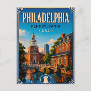 🔔 Philadelphia Pennsylvania Historische Reise 🔔 Postkarte