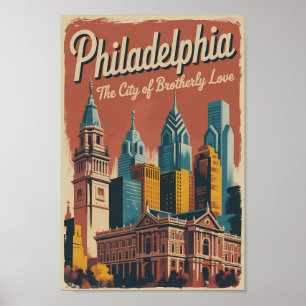 Philadelphia Pennsylvania Illustration Reise Kunst Poster