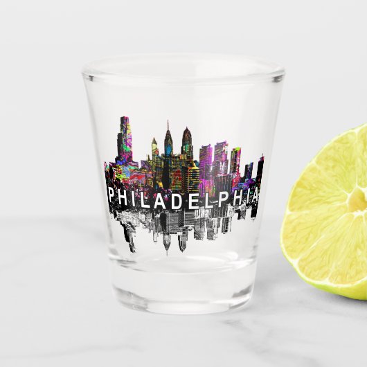 Philadelphia, Pennsylvania in Graffiti-Schießglas Schnapsglas (Vorderseite)