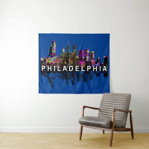 Philadelphia, Pennsylvania in Graffiti Tapestry Wandteppich
