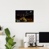 Philadelphia Pennsylvania, Nachts im Stadtzentrum. Poster (Heimbüro)