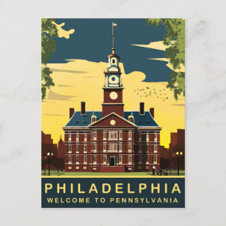 Philadelphia, Pennsylvania, Reisen Postkarte
