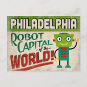 Philadelphia Pennsylvania Robot - Funny Vintag Postkarte (Vorderseite)