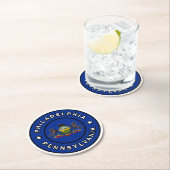 Philadelphia Pennsylvania Runder Pappuntersetzer (Vor Ort)