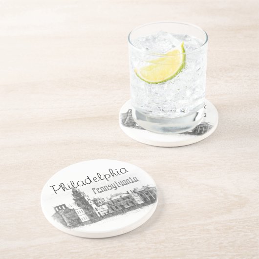 Philadelphia, Pennsylvania Sandstein Untersetzer (Seite)