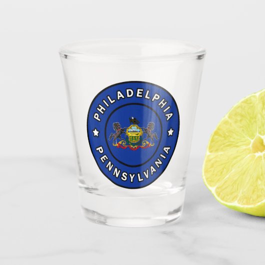 Philadelphia Pennsylvania Schnapsglas (Vorderseite)