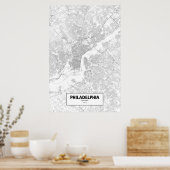 Philadelphia, Pennsylvania (schwarz auf weiß) Poster (Küche)