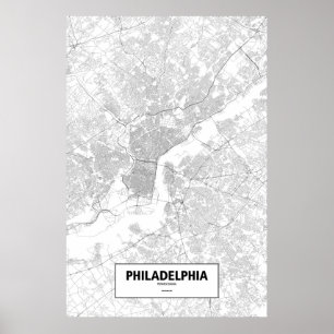 Philadelphia, Pennsylvania (schwarz auf weiß) Poster
