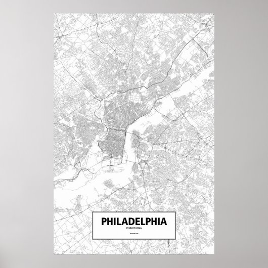 Philadelphia, Pennsylvania (schwarz auf weiß) Poster (Vorne)