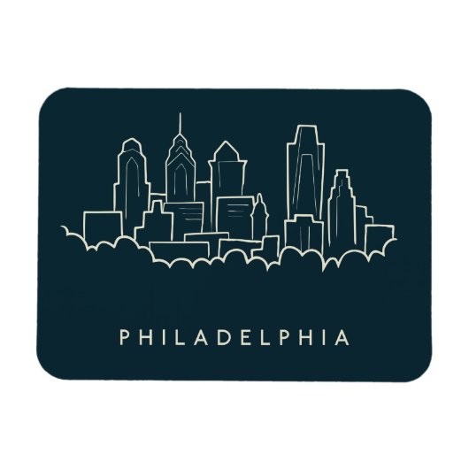 Philadelphia Pennsylvania Skyline Magnet (Horizontal)