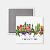 Philadelphia Pennsylvania Skyline Magnet (Vorderseite/Rückseite)