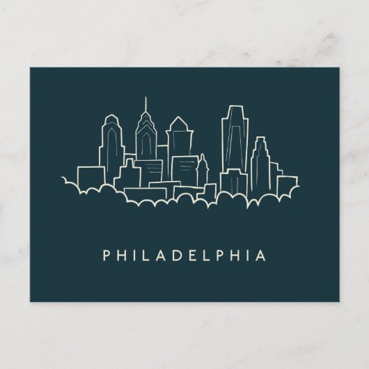 Philadelphia Pennsylvania Skyline Postkarte (Vorderseite)