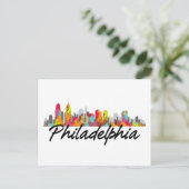 Philadelphia Pennsylvania Skyline Postkarte (Stehend Vorderseite)
