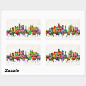 Philadelphia Pennsylvania Skyline Rechteckiger Aufkleber (Blatt)