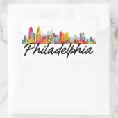 Philadelphia Pennsylvania Skyline Rechteckiger Aufkleber (Tasche)