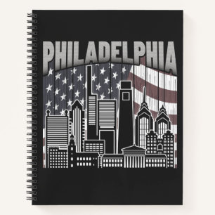 Philadelphia Pennsylvania Skyline Vintag American Notizblock