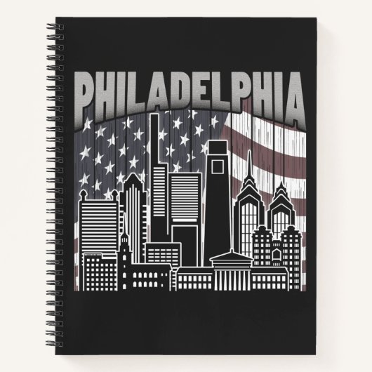 Philadelphia Pennsylvania Skyline Vintag American Notizblock (Vorderseite)