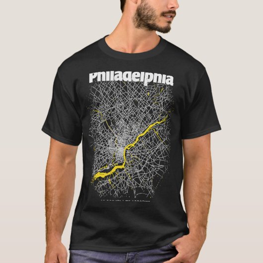 Philadelphia Pennsylvania Street Map Heimat Prid T-Shirt (Vorderseite)