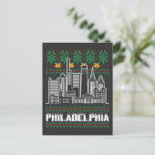 Philadelphia Pennsylvania Ugly Christmas Postkarte (Stehend Vorderseite)