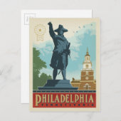 Philadelphia, Pennsylvania | Unabhängigkeitshalle Postkarte (Vorne/Hinten)