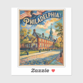 Philadelphia Pennsylvania US Retro Van Gogh Travel Aufkleber