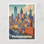 Philadelphia Pennsylvania USA Art Vintage Travel Postkarte (Vorderseite)