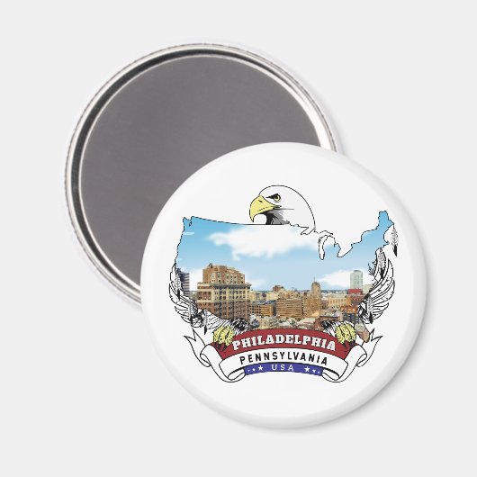 Philadelphia, Pennsylvania USA Bald Eagle Magnet (Vorderseite/Rückseite)