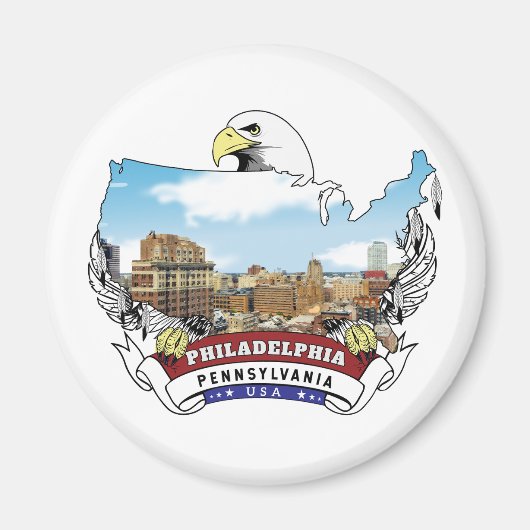 Philadelphia, Pennsylvania USA Bald Eagle Magnet (Vorne)