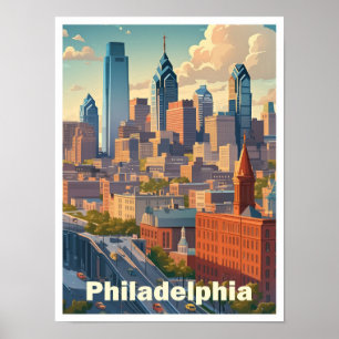 Philadelphia Pennsylvania USA Kunst Vintage Reise Poster