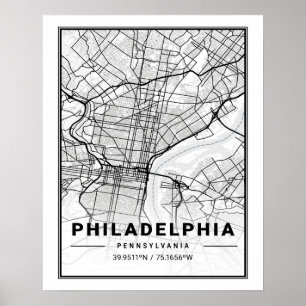 Philadelphia Pennsylvania USA Landkarte Poster