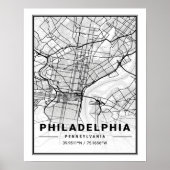 Philadelphia Pennsylvania USA Travel City Map Poster (Vorne)