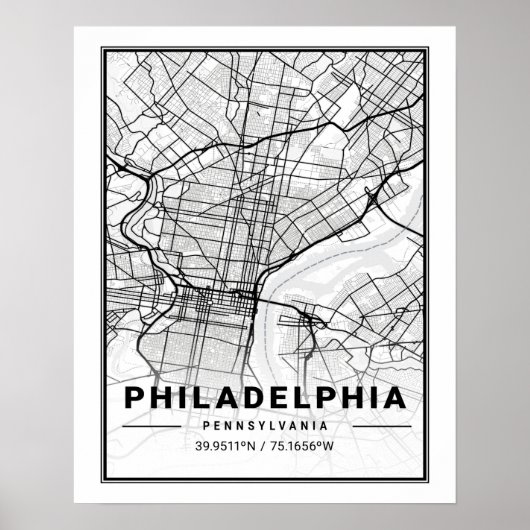 Philadelphia Pennsylvania USA Travel City Map Poster (Vorne)