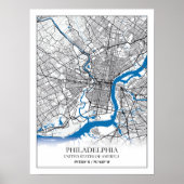 Philadelphia Pennsylvania USA Travel City Map Poster (Vorne)