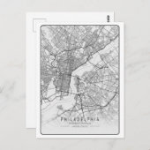 Philadelphia Pennsylvania USA Travel City Map Postkarte (Vorne/Hinten)