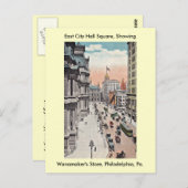 Philadelphia Pennsylvania View inklusive Wanamaker Postkarte (Vorne/Hinten)